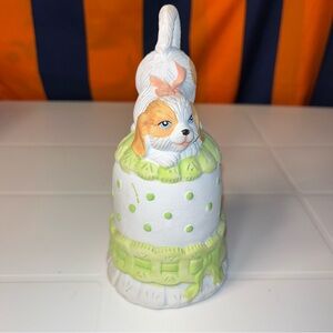 Vintage Porcelain Bell Dog Puppy Gift Gallery 5" Tall Cute Puppy